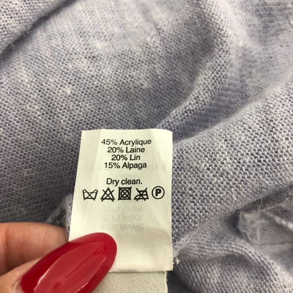 J. Crew Blue Wool Linen Blend Crew Neck Sweater, Small - Picture 7 of 7